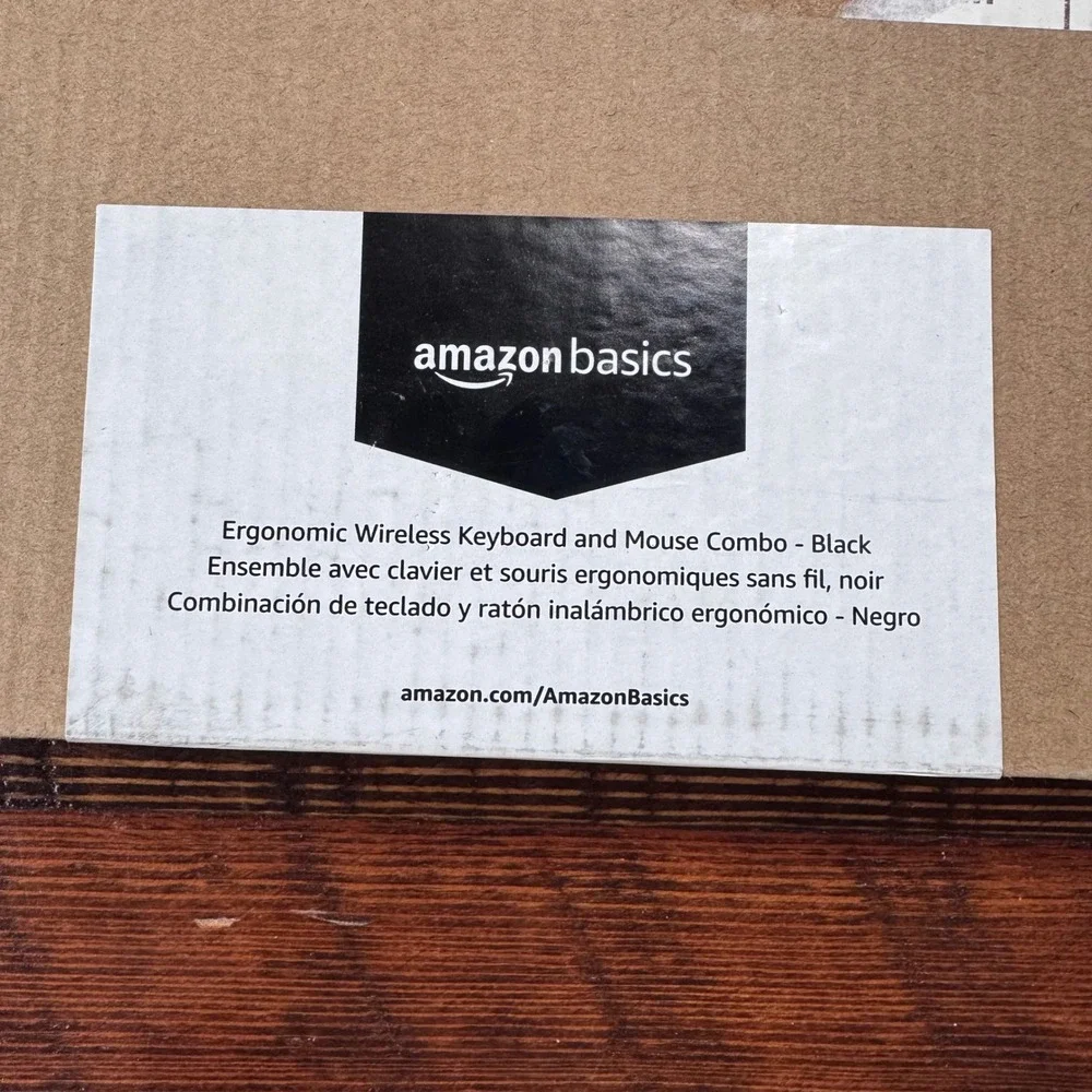 Amazon Basics Wireless Keyboard Mouse Combo Black Ergonomic Split B0C23G7P2K